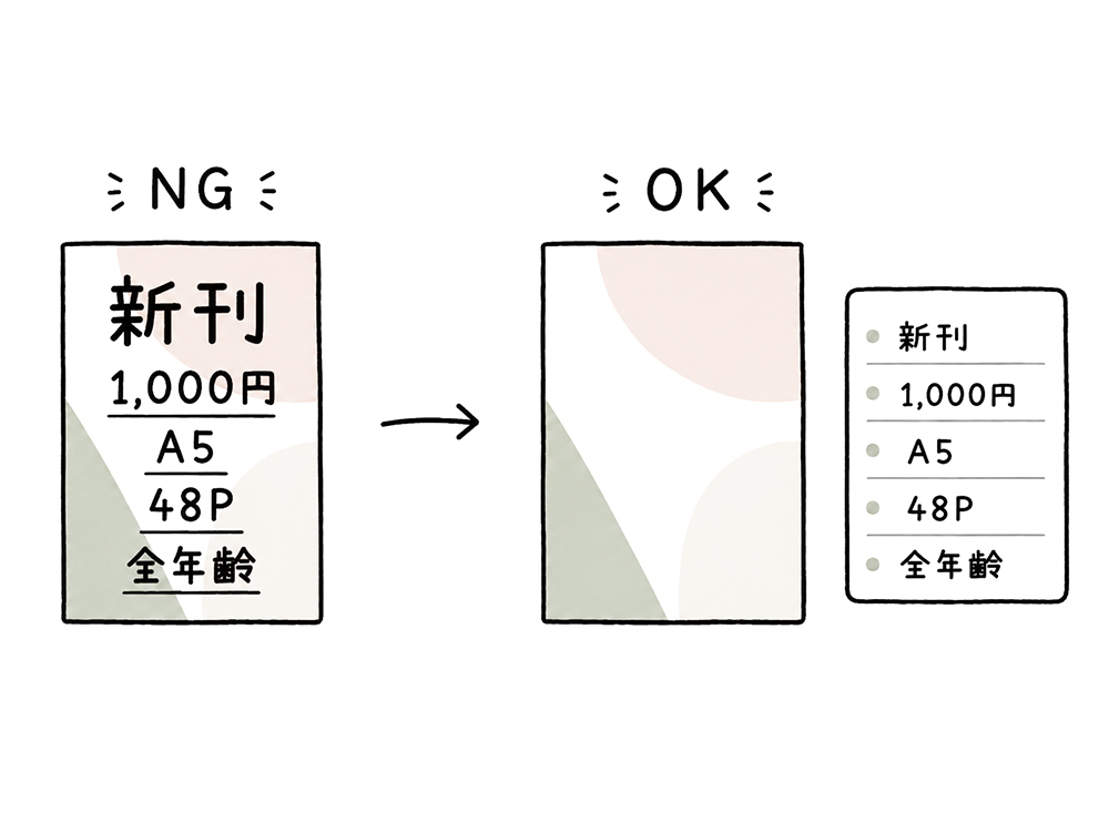 表紙そのものに情報を重ねすぎない